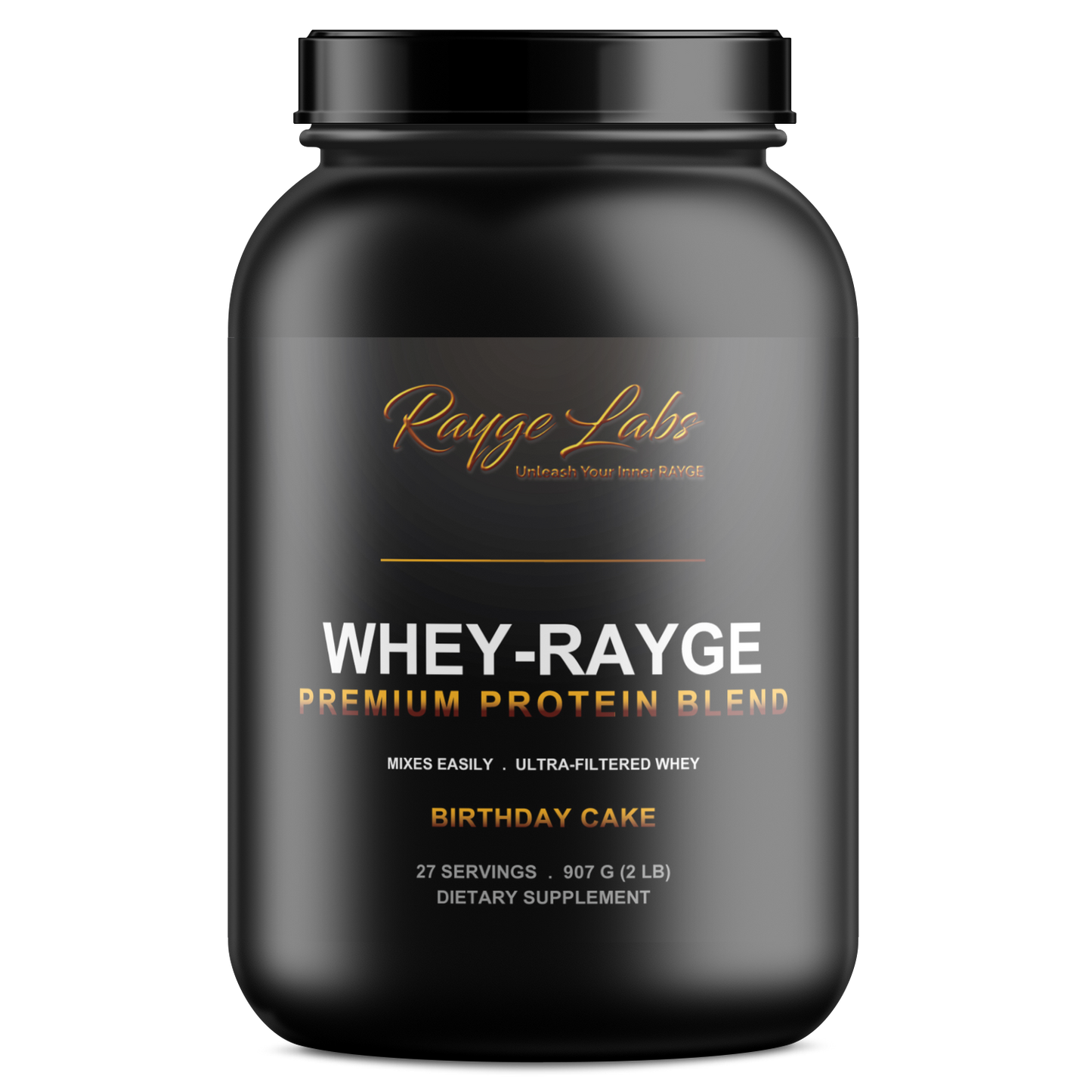 WHEY-RAYGE Birthday Cake premium whey protein