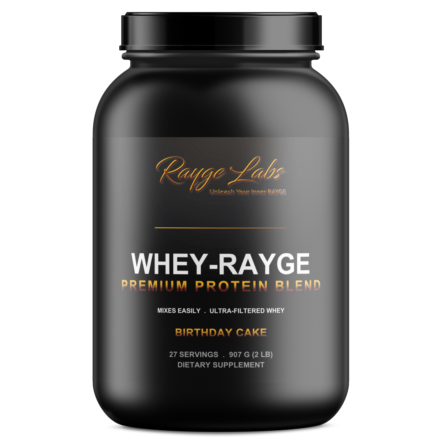 WHEY-RAYGE Birthday Cake premium whey protein